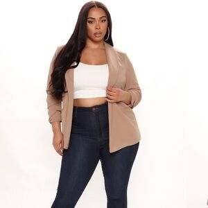 Fashion nova plus size Women's Tan Blazer